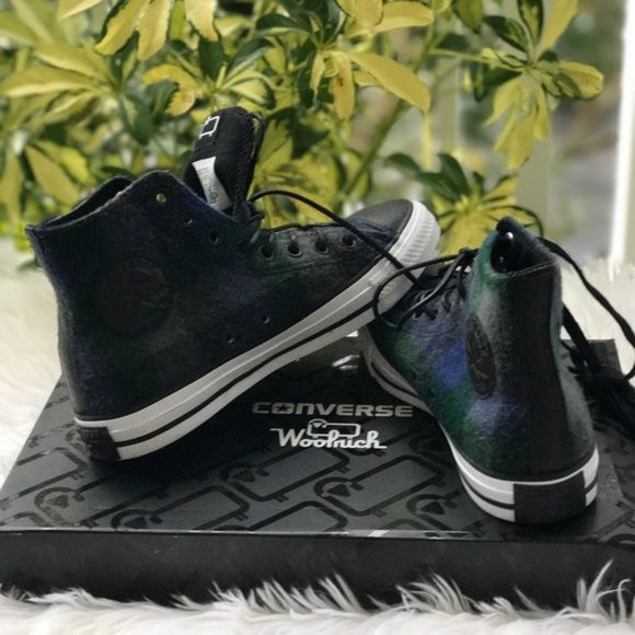 Converse&Woolrich Ctas HI Almost Black W AUTHENTIC - Picture 6 of 8